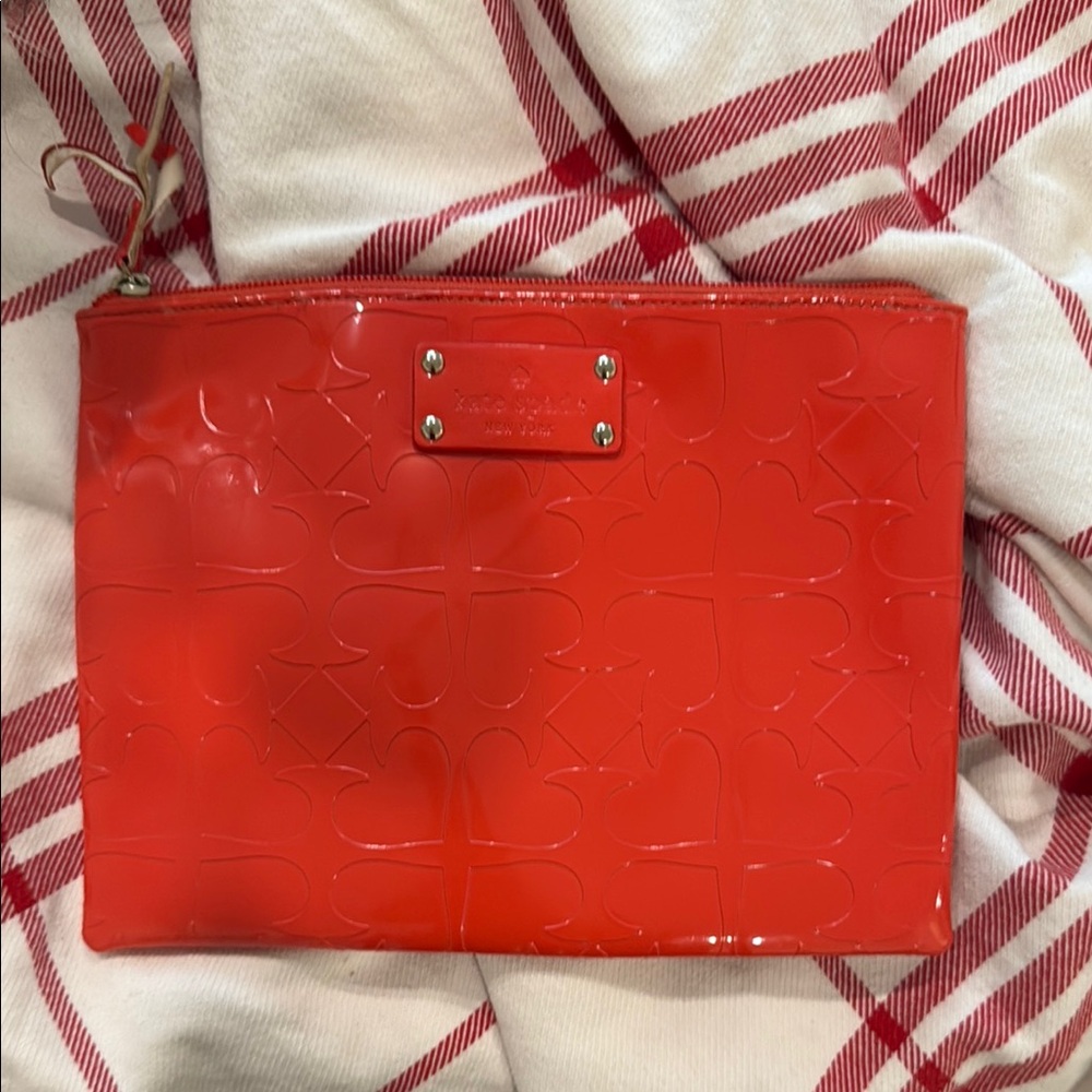 Kate Spade Red Embossed Clutch
